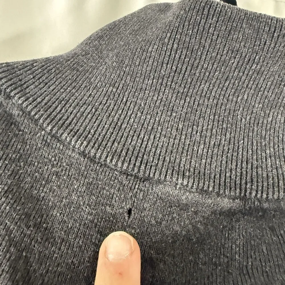 Polo Ralph Lauren Sweater Men's Medium Grey 1/4 Zip Turtleneck Pima Cotton